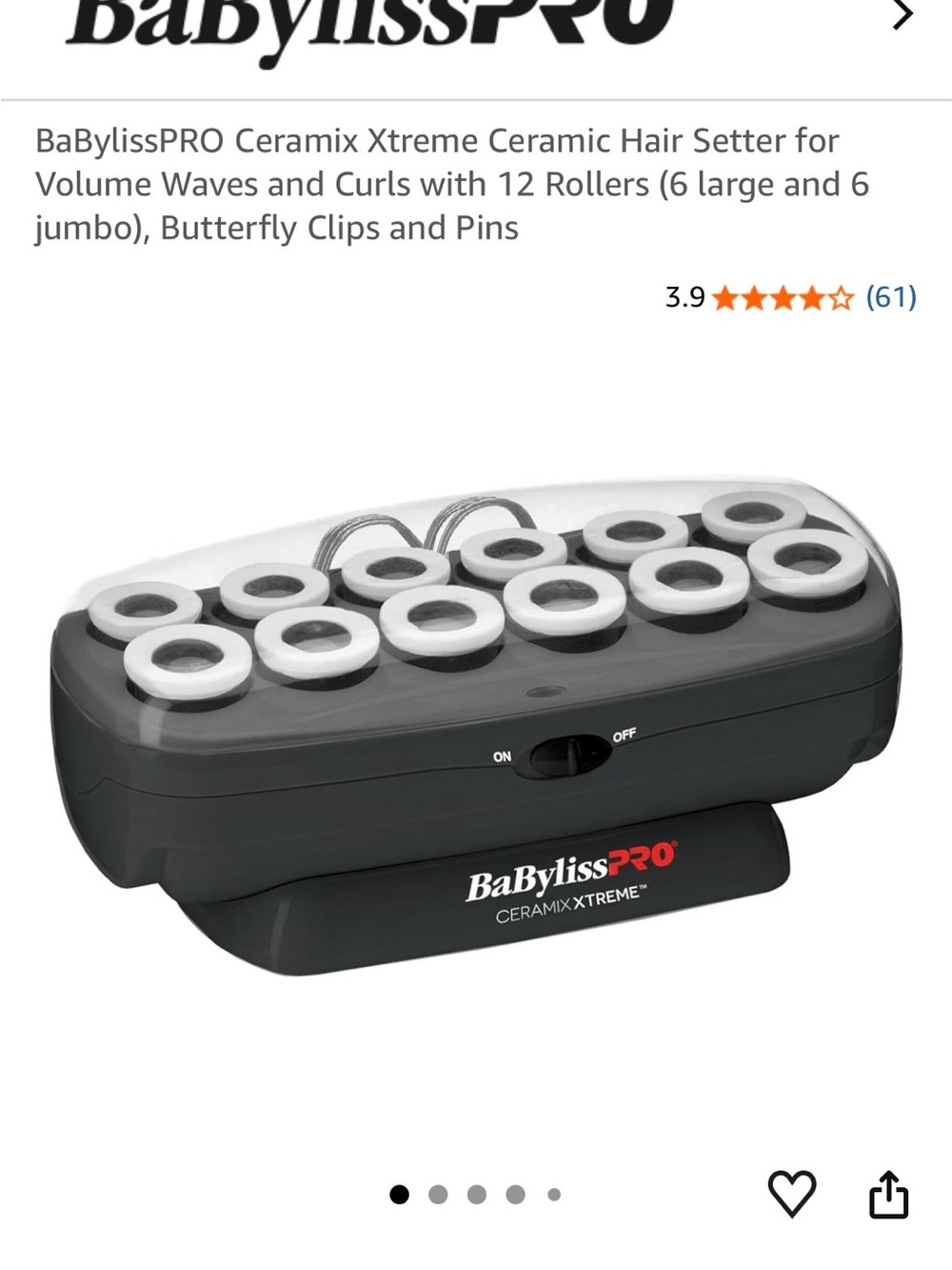 BaBylissPRO Ceramic Hair Setter in Black and White - 12 Roller Volume Set